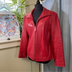Red Leather Avanti Jacket -Medium
